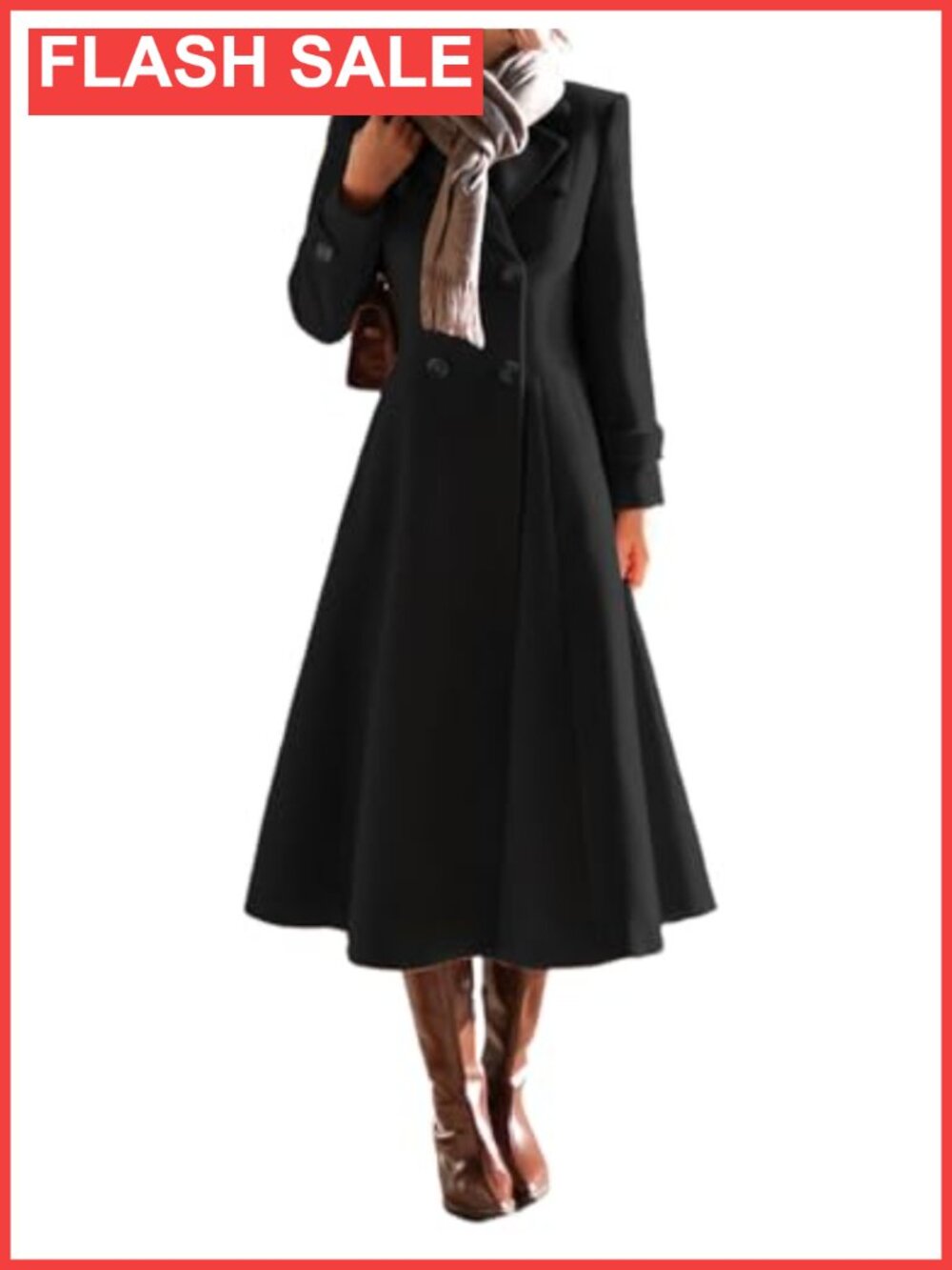 Long Wool Coat Peacoat Trench Double Breasted Notch Lapel Fall Winter
